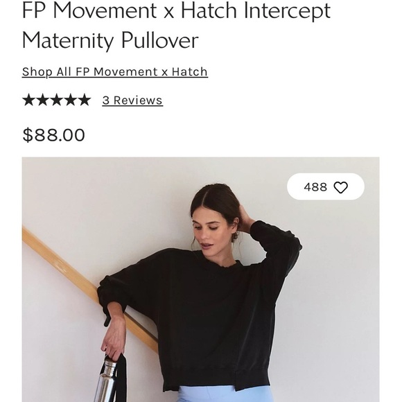 FP Movement x Hatch Intercept Maternity Pullover in Faded Black NEW Size Medium - Picture 4 of 15